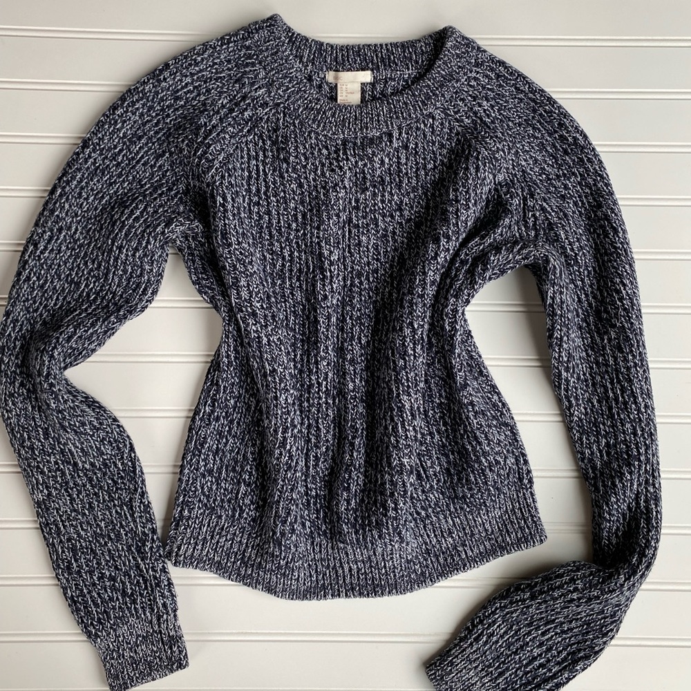H & M Basics Medium Dark Navy Knit Sweater